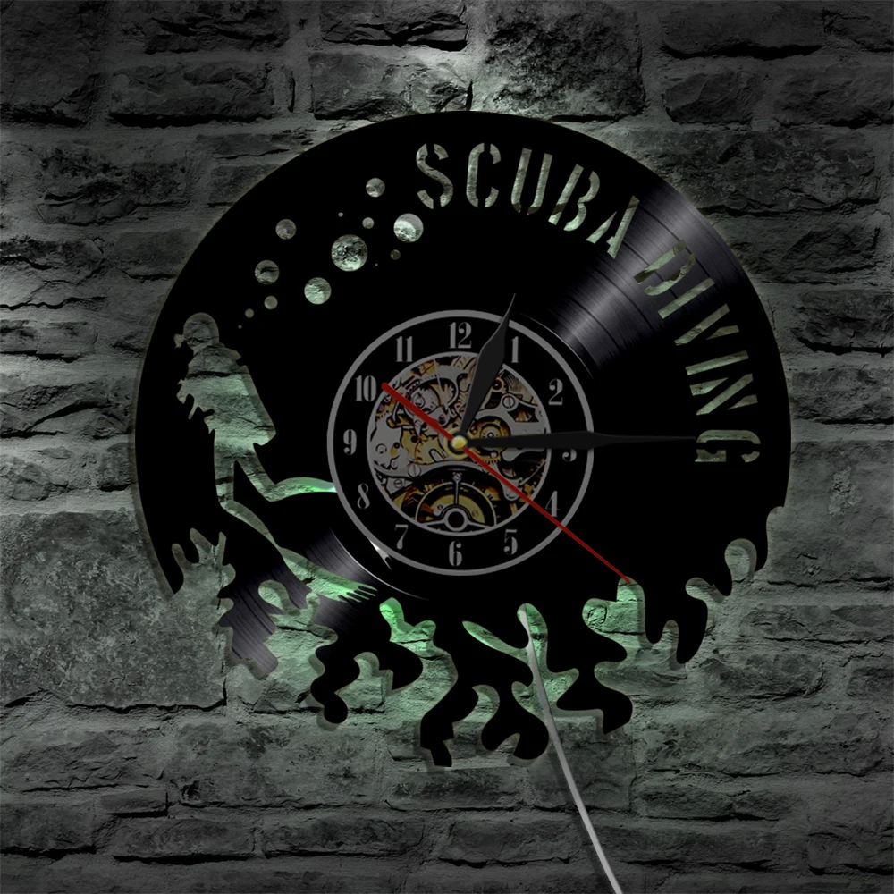 Виниловые настенные часы для подводного плавания виниловые записывающие