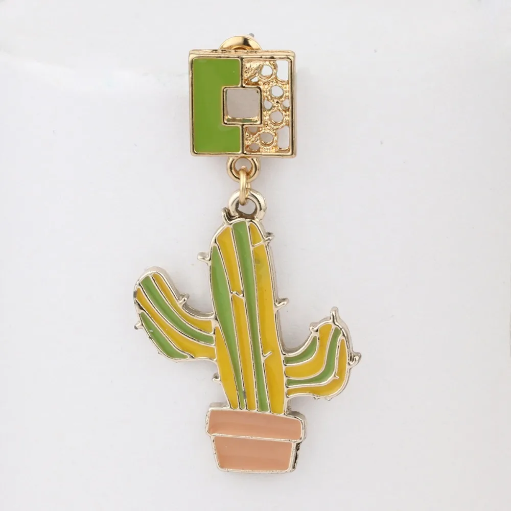 Милые кактус Pendientes Висячие серьги для женщин и девушек очаровательные