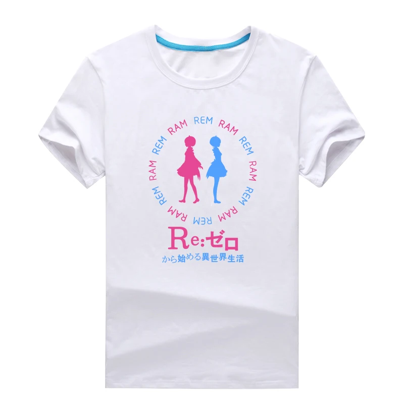 Re:Zero kara Hajimeru Isekai Seikatsu Rem Ram футболка унисекс для костюмированной вечеринки