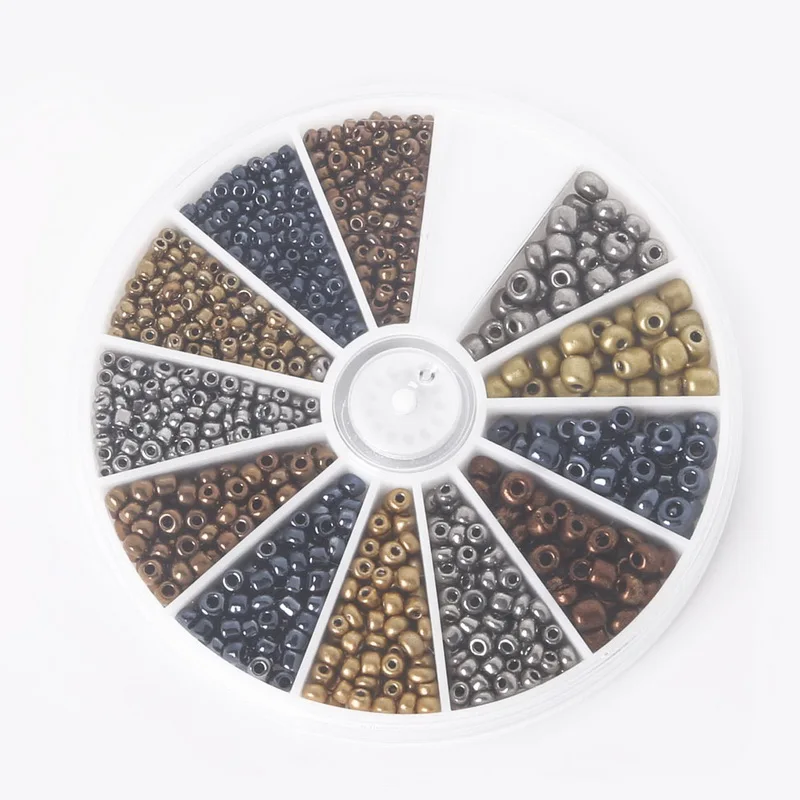 Смешанные твердые флуоресцентные и металлические цветные стеклянные семена