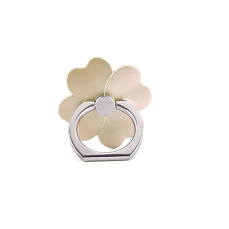 gold Four Clover Держатель телефона на палец, подставка, круглая ручка, держатель для телефона, смартфонов для iphone 7, xiaomi mi8, 5 plus, сотовый мобильный автомобильный держатель для телефона - Цвет: gold Four Clover