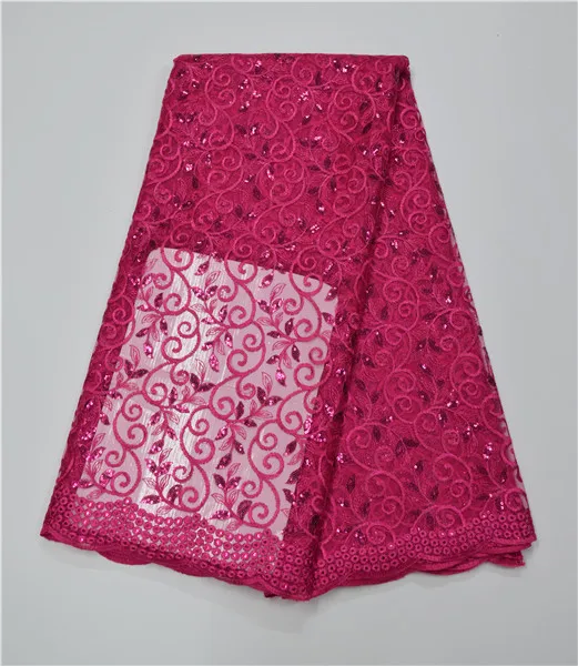 2017 Высококачественная африканская кружевная ткань золотистая ярко-синяя