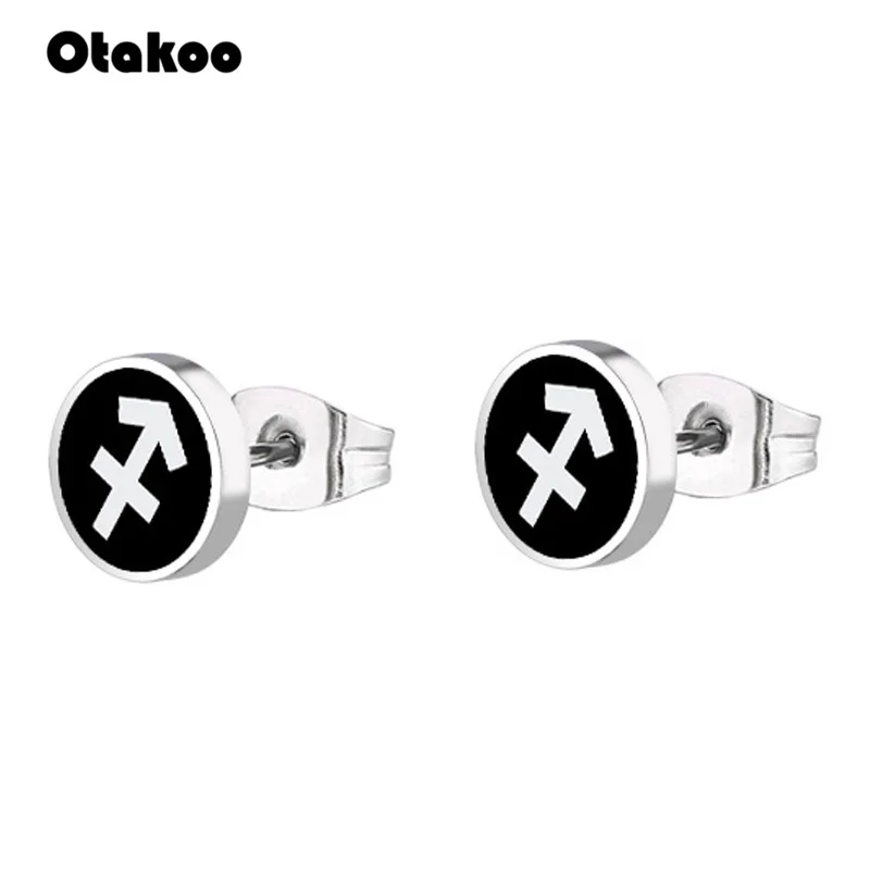 Серьги-гвоздики Otakoo в стиле ретро с двенадцатью созвездиями для женщин и мужчин