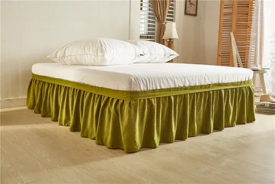 Olive green 16 цветов, эластичная юбка для кровати в отеле, полиэстер, однотонное покрывало, без поверхности кровати, для королевского/королевского размера, простыня, Декор - Цвет: Olive green