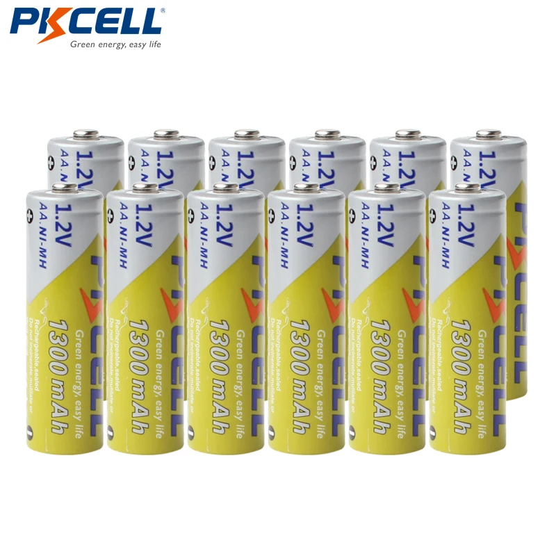 Аккумулятор PKCELL 12 шт. 1 2 в Ni MH AA 1300 мАч А|aa rechargeable battery|aa batteryrechargeable battery |