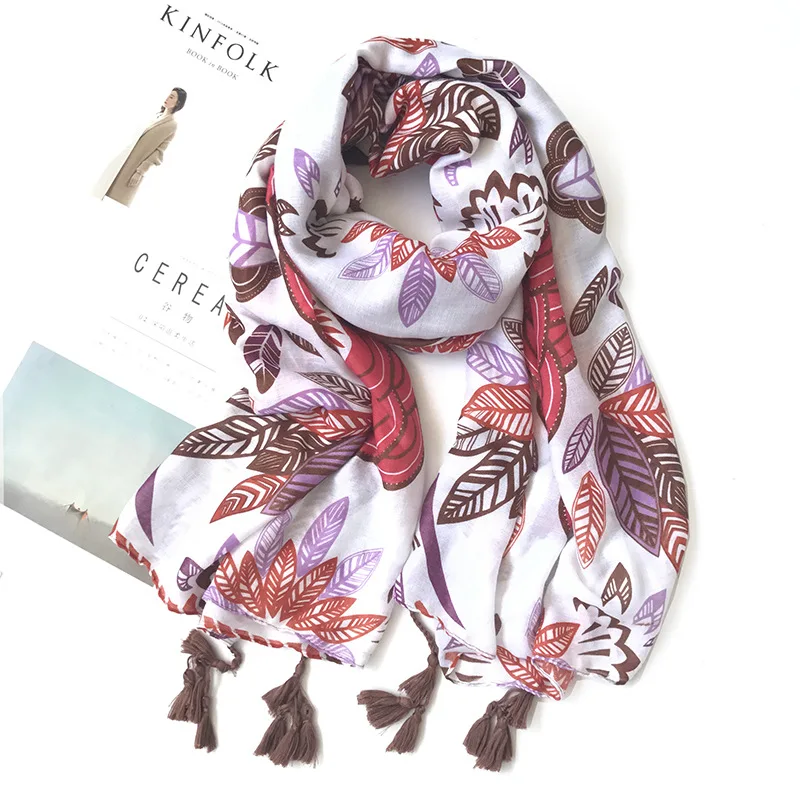 180*100 см шарф женские хлопок и лен Элегантные с винтажным принтом Национальный