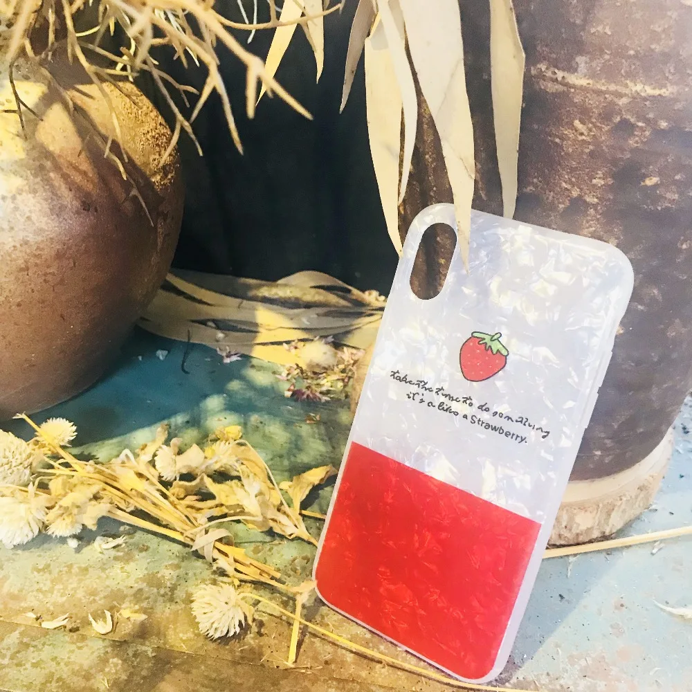 Новый Bling блестящие пикантные Прекрасный чехол для iphone x фрукты Клубника цветок