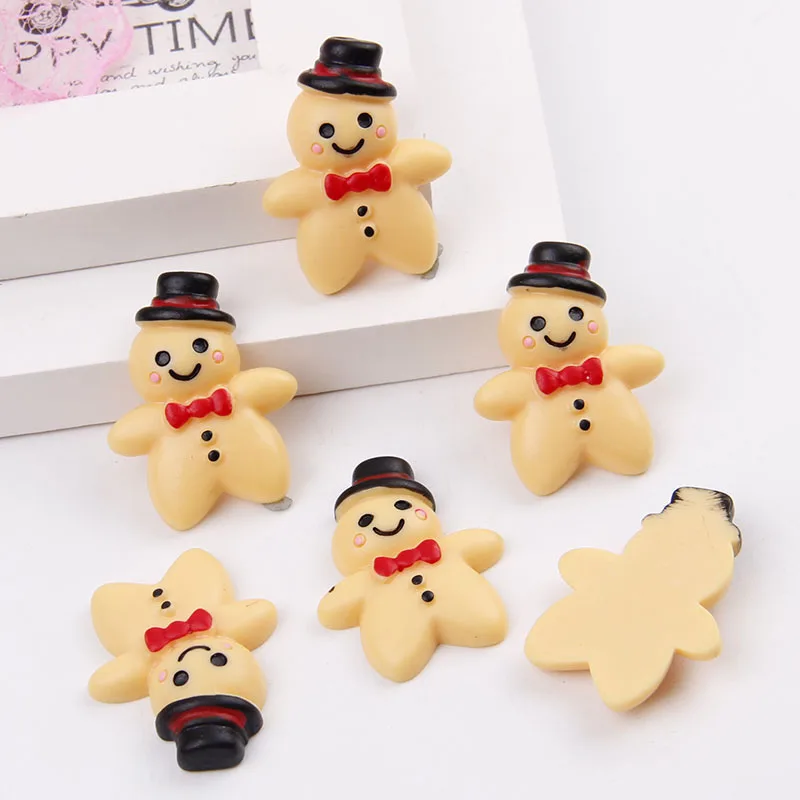 50 шт 24*33 мм очень горячий и кавайный милый снеговик из смолы Рождество Flatback