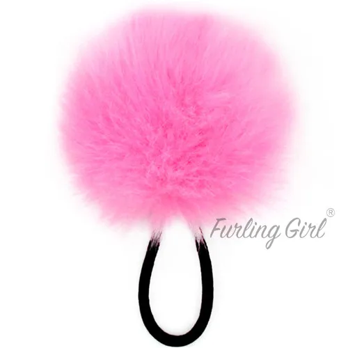 Bright Pink Устройство для девочек 1 шт. обувь на платформе из искусственного кроличьего меха; сапоги из натурального резиновые резинки для волос мягкие ручной работы мяч резинка для волос аксессуары для волос - Цвет: Bright Pink