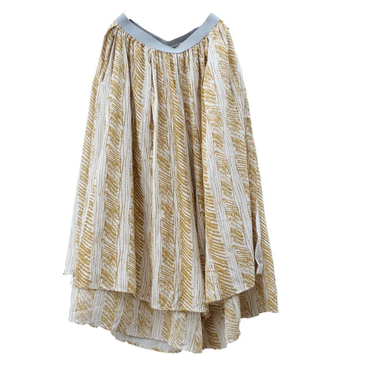 New Flowing irregular culotte summer trousers with batik cotton and linen wide pants loose double layer printed pantalon | Женская