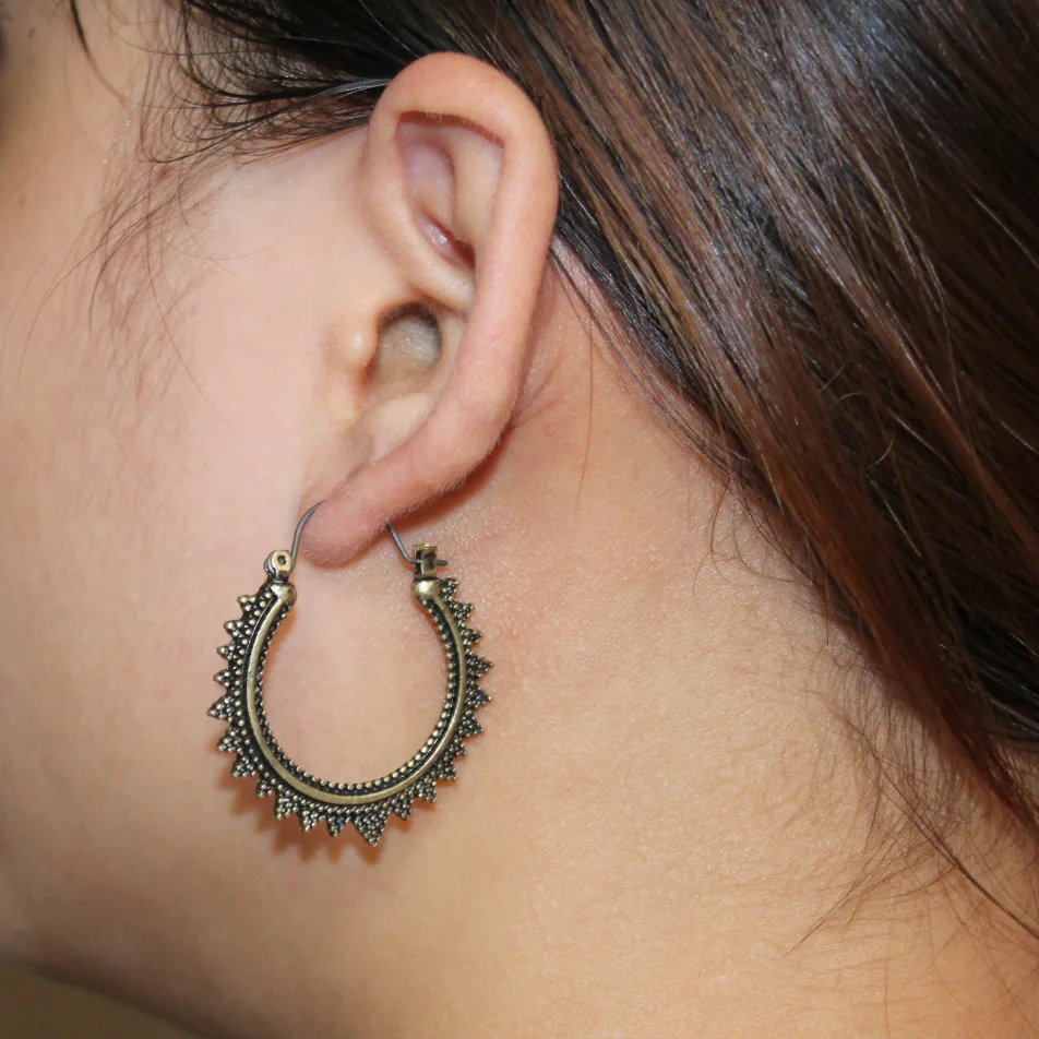 Trusta Женские Модные Винтажные Золотые/серебряные серьги-кольца Уникальные ретро