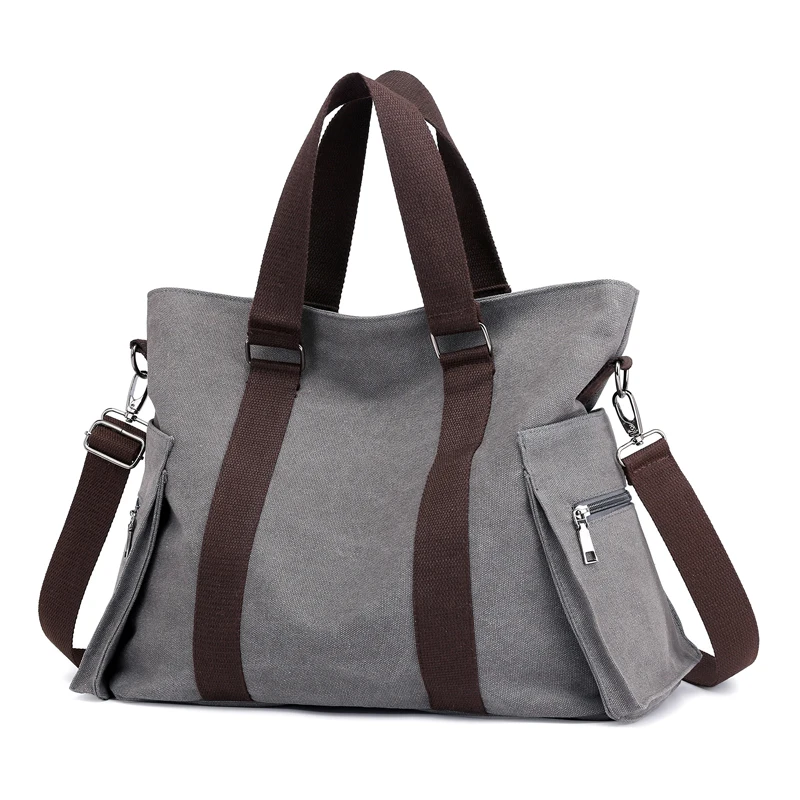 Женская Холщовая Сумка винтажная большая женская сумка на плечо повседневная