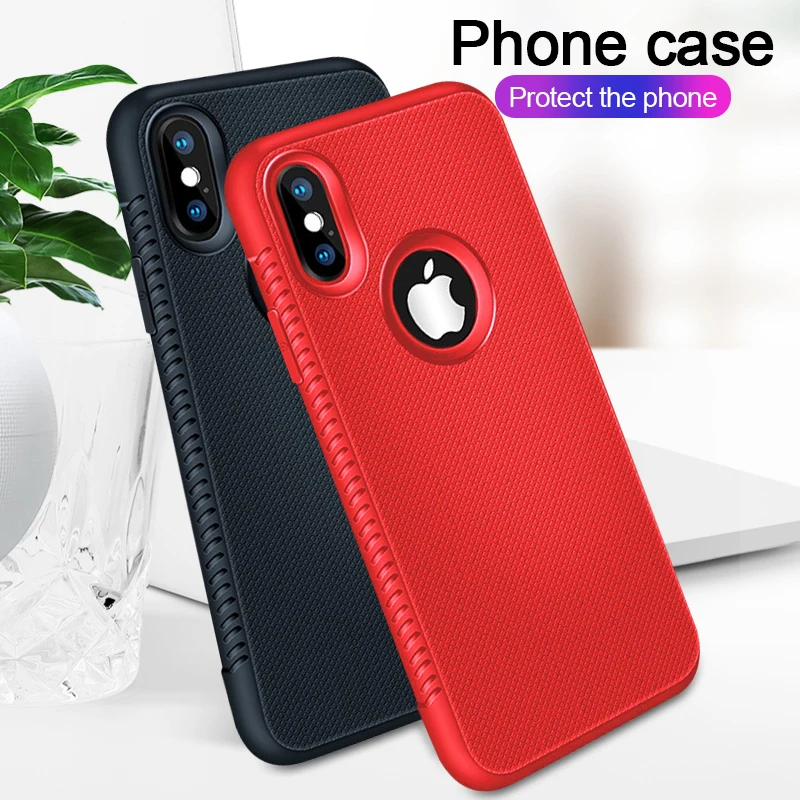 Phone Case for iPhone 7 6 6s 8 Plus X Silicone TPU Matte Back Cover XS Max XR Non-slip Full Protective Capa |