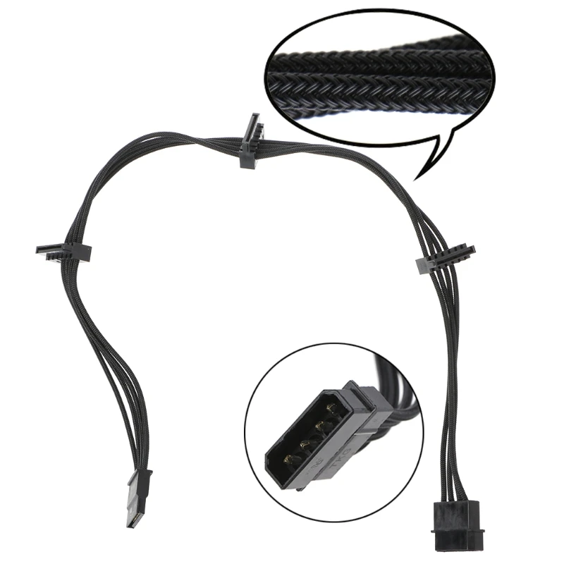 1 шт. ATX 4Pin 4P IDE Molex к 4 SATA Serial ATA Кабель питания Шнур 18AWG провод новый|Адаптеры