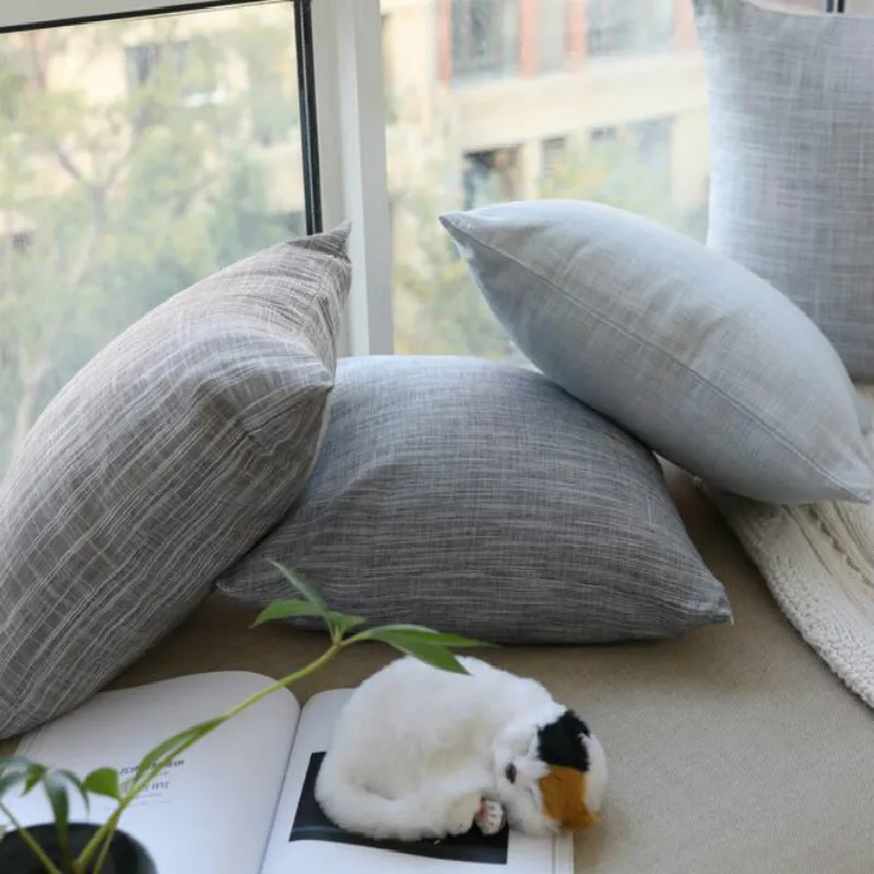 

1 PC Solid Cotton/linen Cushion Case Pillow Case For Living Room Home Deco Hotel Office Chair Pillow Cover Without Filler