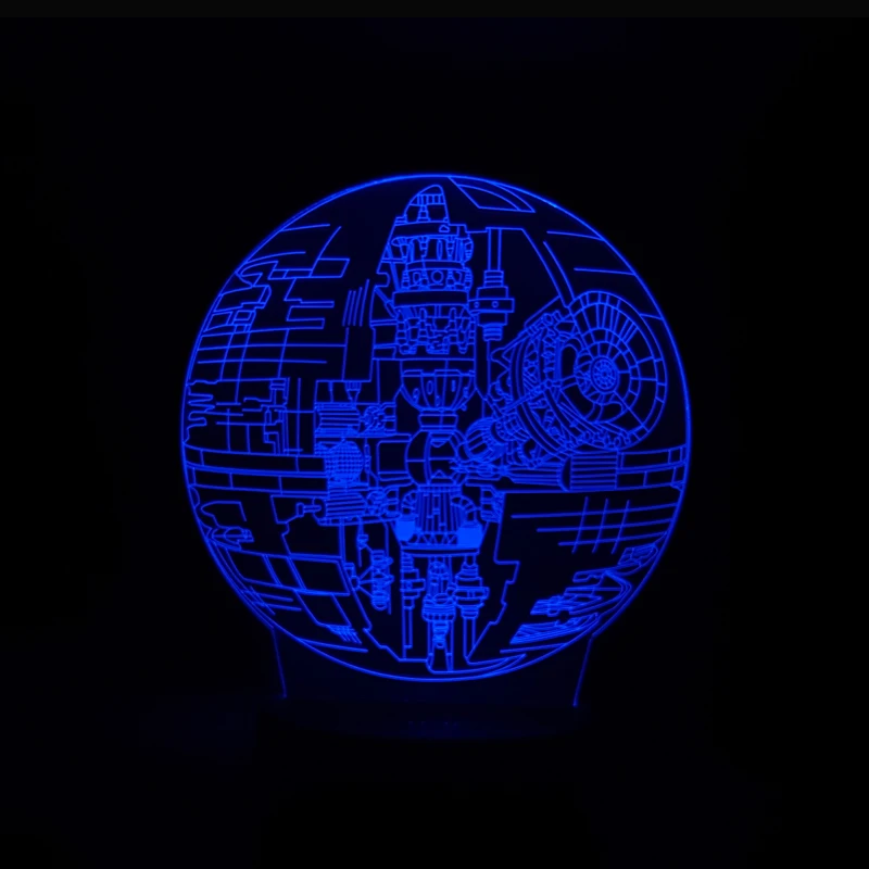 Luminaria DS-1 Death Star 3D LED Night Light 7 Color Gradient Touch Table Desk Lamp Room Decor Colorful Kids Wars Fans Gift | Лампы и