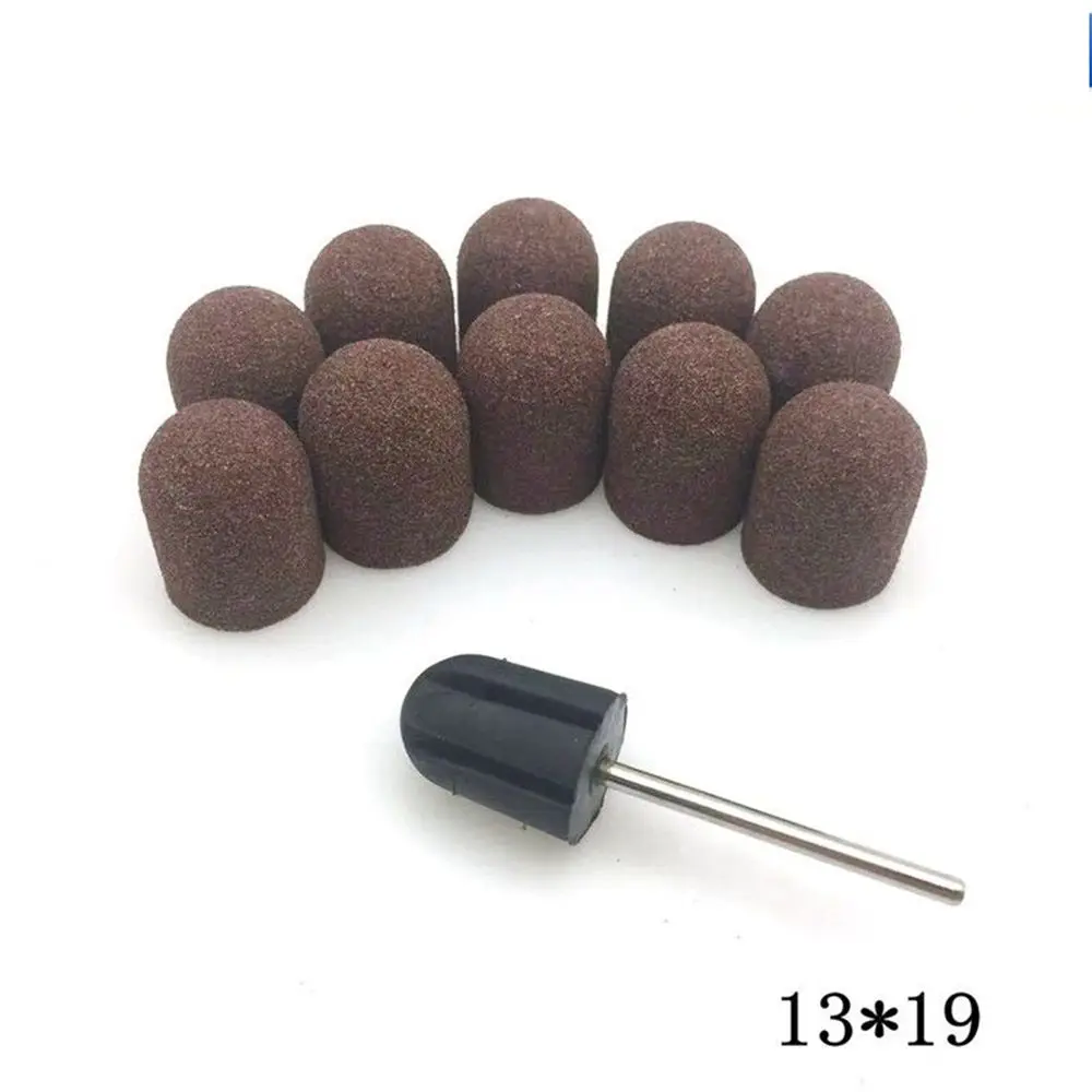 13x19mm 10 шт. пилки для ногтей шлифовальные круги+ 1 шт. сверло для удаления лака шлифовальные ленты блок педикюр маникюр Дизайн ногтей инструмент аксессуар - Цвет: 13x19mm