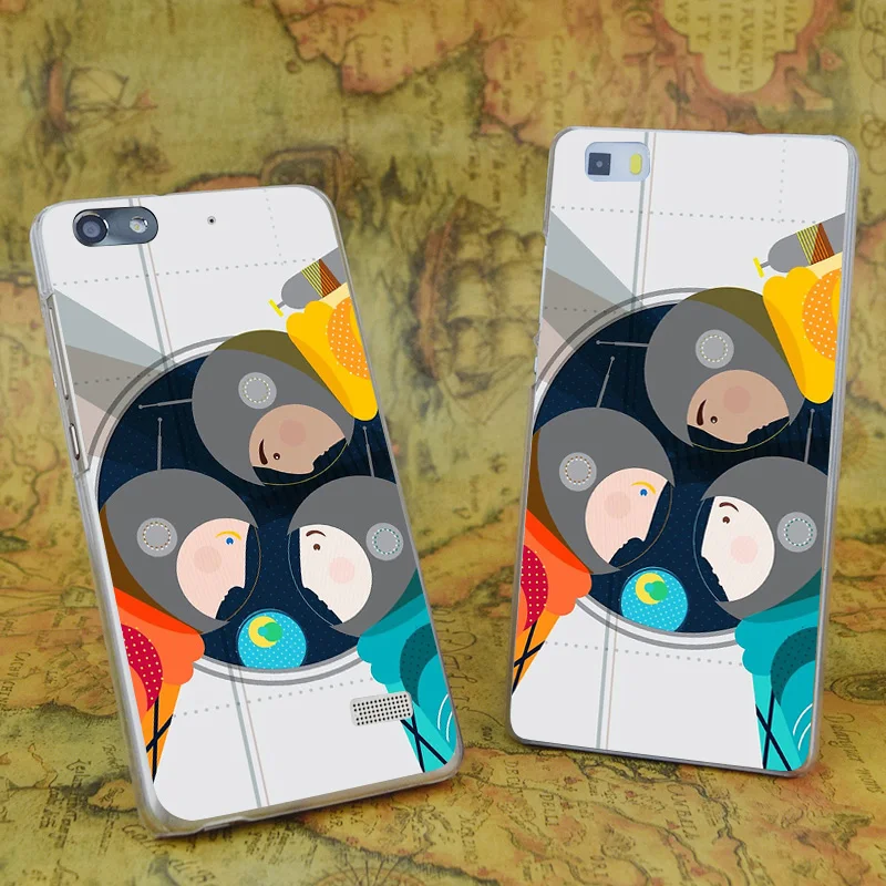 E2203 Astronauts In Space Transparent Hard Thin Skin Case Cover For Huawei P 6 7 8 9 Lite Plus Honor 4C 4X G7 |