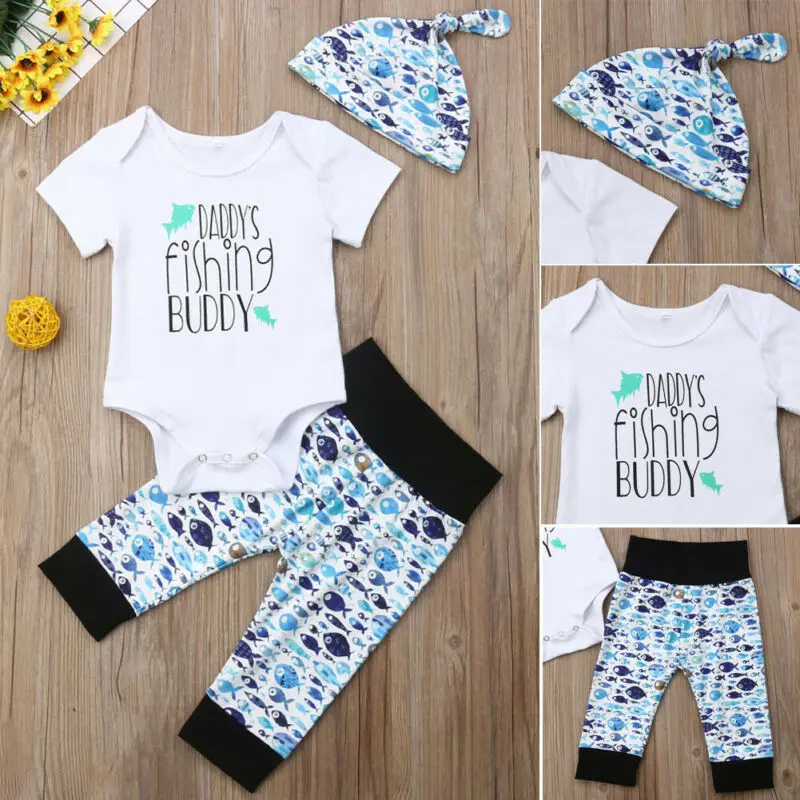 Комбинезон для новорожденных девочек и мальчиков 3 шт. длинные штаны шапка наряды