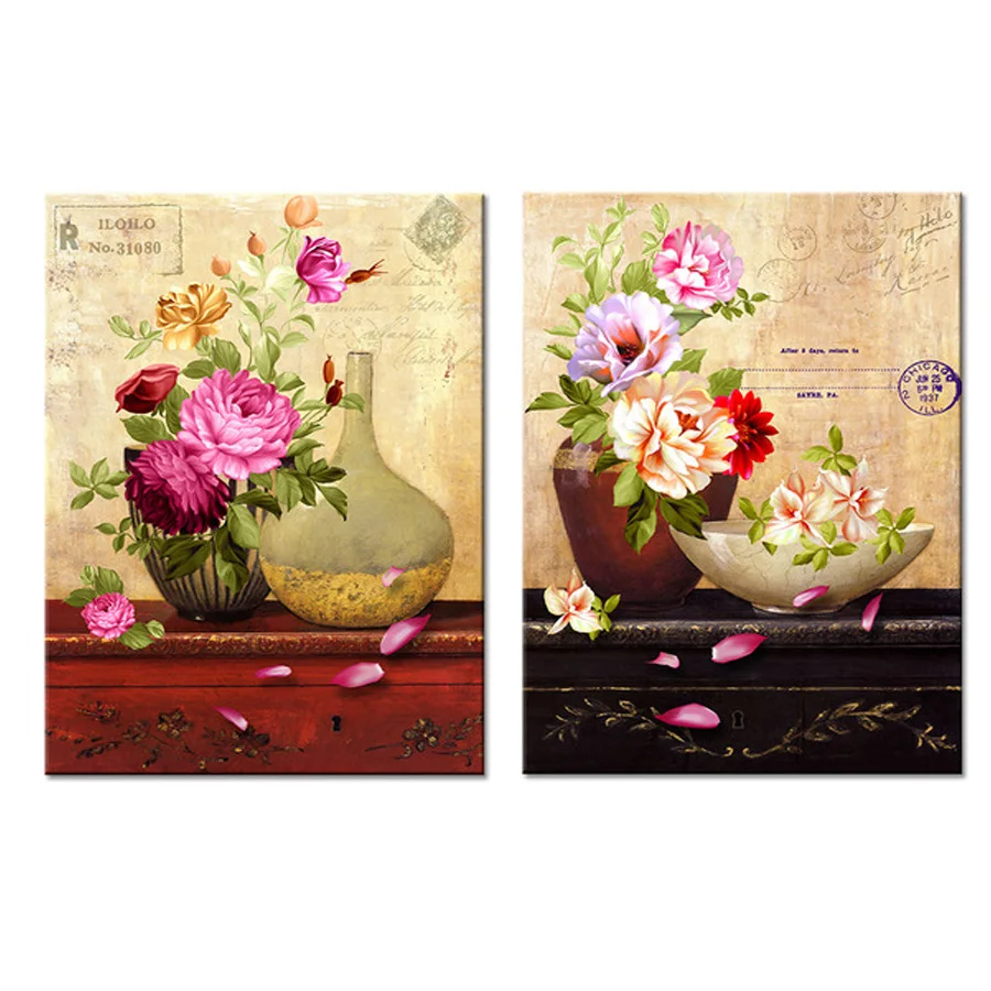

2pcs 5d diy diamond painting cross stitch beautiful flower room decoration art,5d square diamond embroidery mosaic wall stickers