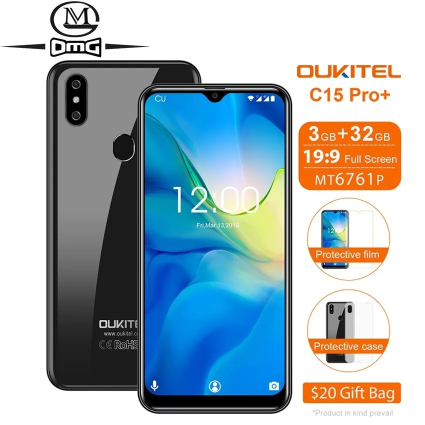 OUKITEL C15 Pro+ 6,088 ''мобильный телефон с экраном капли воды мобильный телефон 4G смартфон Android 9,0 3GB+ 32GB 2,4G/5G WiFi телефоны