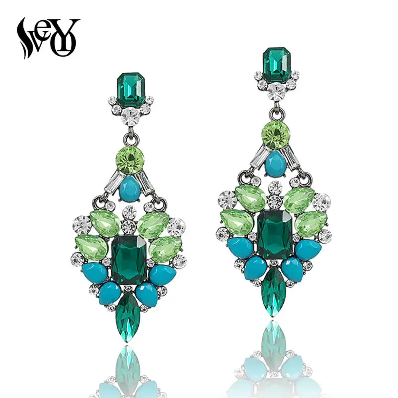 Женские акриловые серьги VEYO модные длинные с кристаллами роскошные высокое