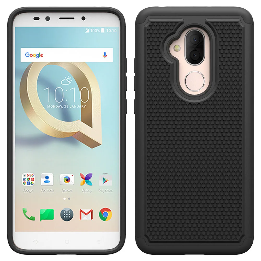 Двухслойный гибридный бронированный чехол для Alcatel 7, ударопрочный мягкий TPU и жесткий PC задняя крышка Фолио / T-Mobile Revvl 2 Plus.