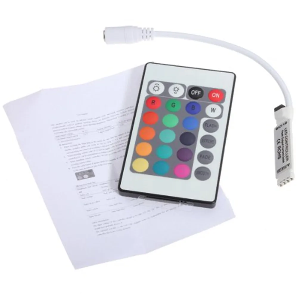 Мини-контроллер RGB с пультом ДУ 12 в пост. Тока 24 клавиши | Лампы и освещение