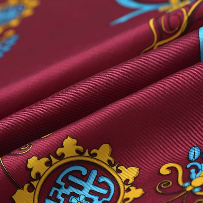 WENSLI Роскошные 100% Twill Шелковый шарф бандана Для женщин Дамы Голову шеи Средний
