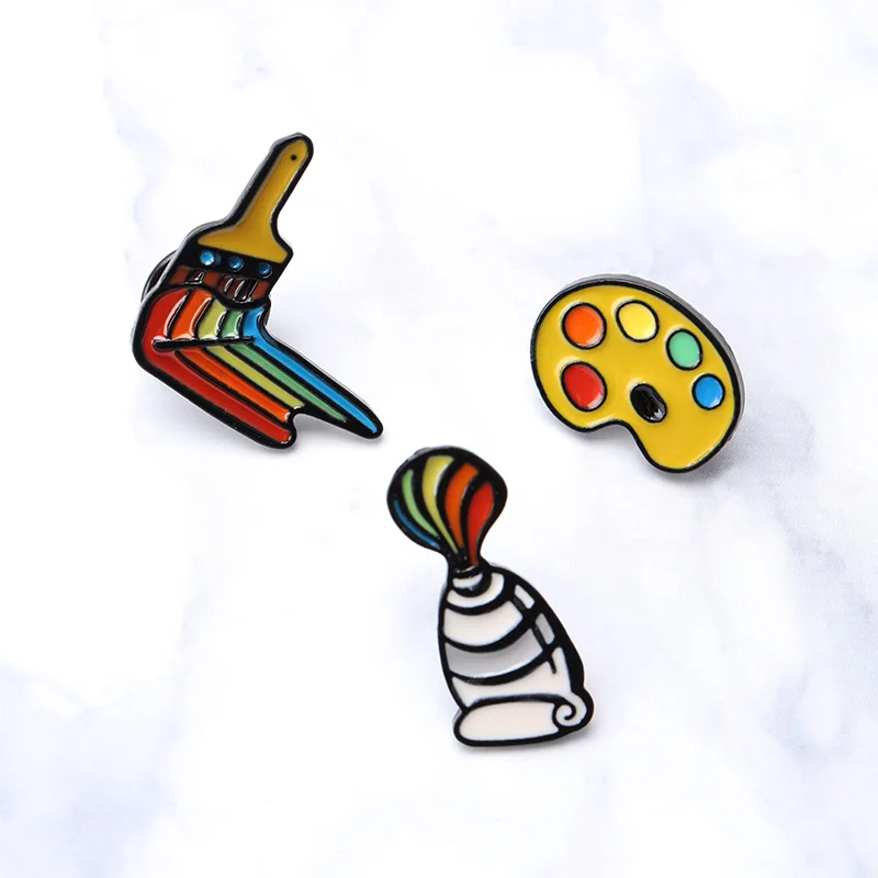 Инструменты для нанесения краски эмалированные булавки палитра кисть-трубка