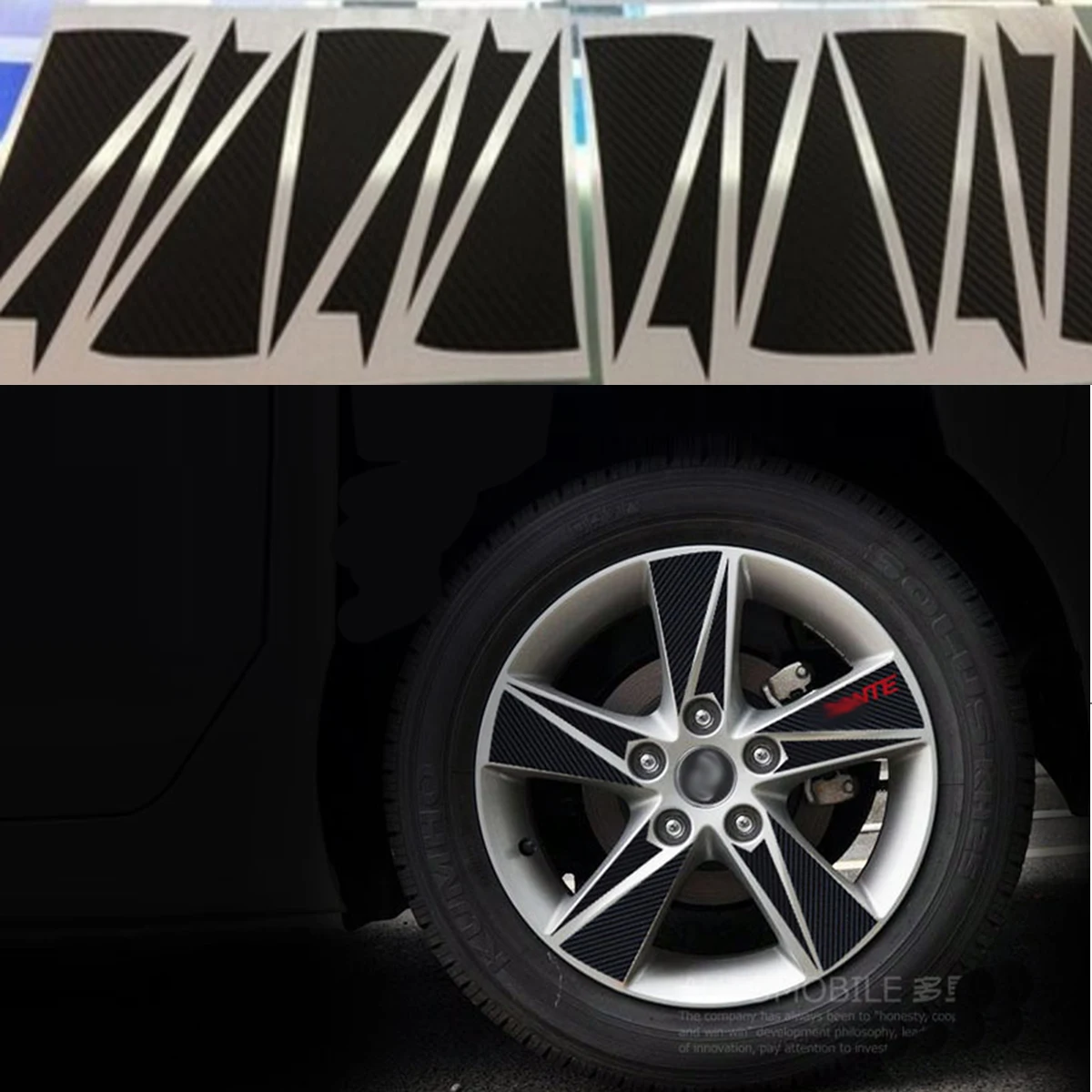 

3D Carbon Fibre Car Wheel Rim Decal Sticker for Hyundai Avante Elantra 2012 2013 2014 2015 2016 Free Shipping