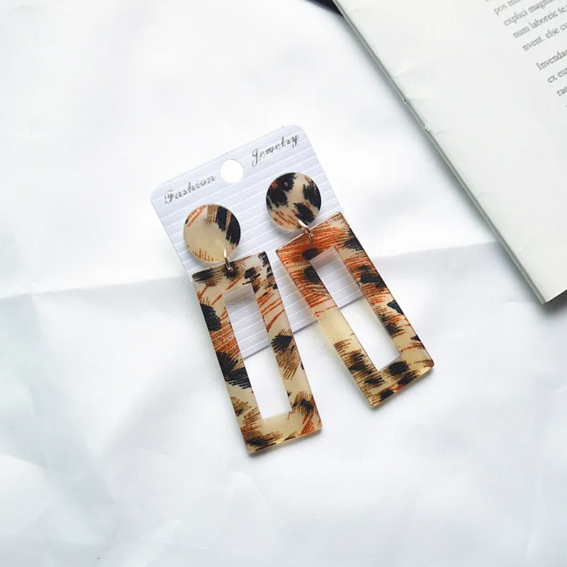 2019 Новый модные пикантные леопардовым принтом акриловые серьги для Для женщин