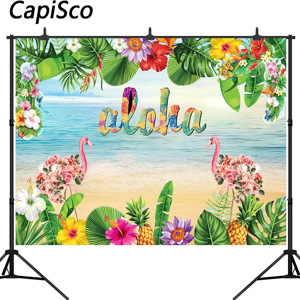 Capisco Aloha бамбуковые вечерние фон Гавайи Фламинго фоновая фотография на виниле