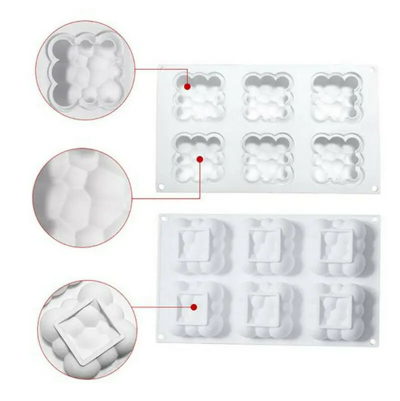 2019 Новые Горячие силиконовые 6 даже облако пузырь Форма форма для шоколада Торт