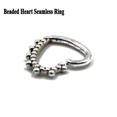 Silver Heart 1 шт Сердце Кошка Сова полумесяц Jaguar форма бесшовное кольцо сгибаемое Daith сердце ухо Trague серьги, Надеваемые На Ушной Хрящ Пирсинг ювелирные изделия 16 г - Окраска металла: Silver Heart