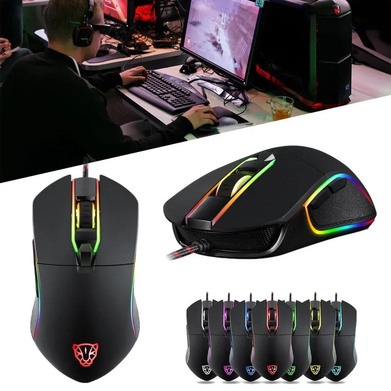 Motospeed V30 3500 dpi 6 кнопок дышащая светодиодный Проводная оптическая игровая мышь для