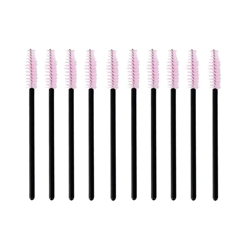 Pink 10pcs 5/10pcs Eyelash Extension Disposable Eyebrow brush Mascara Wand Applicator Spoolers Eye Lashes Cosmetic Brushes Set Makeup Tools - Цвет: Pink 10pcs