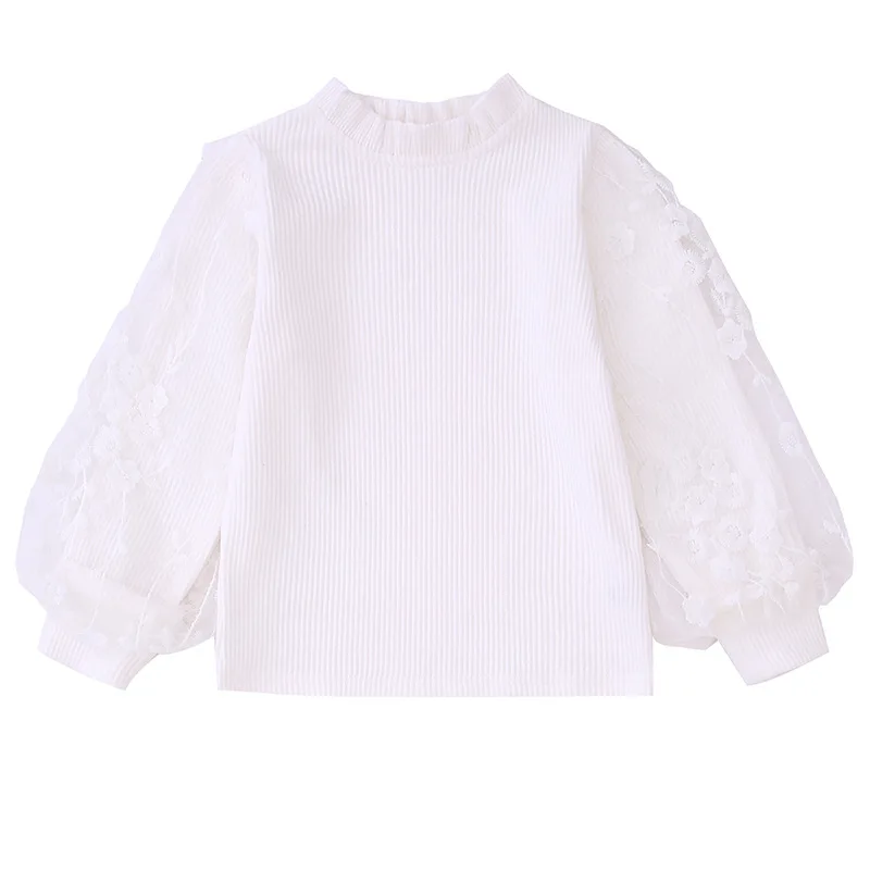 Белая блузка для девочек Зимняя одежда подростков Новинка 2018 года Модные теплые