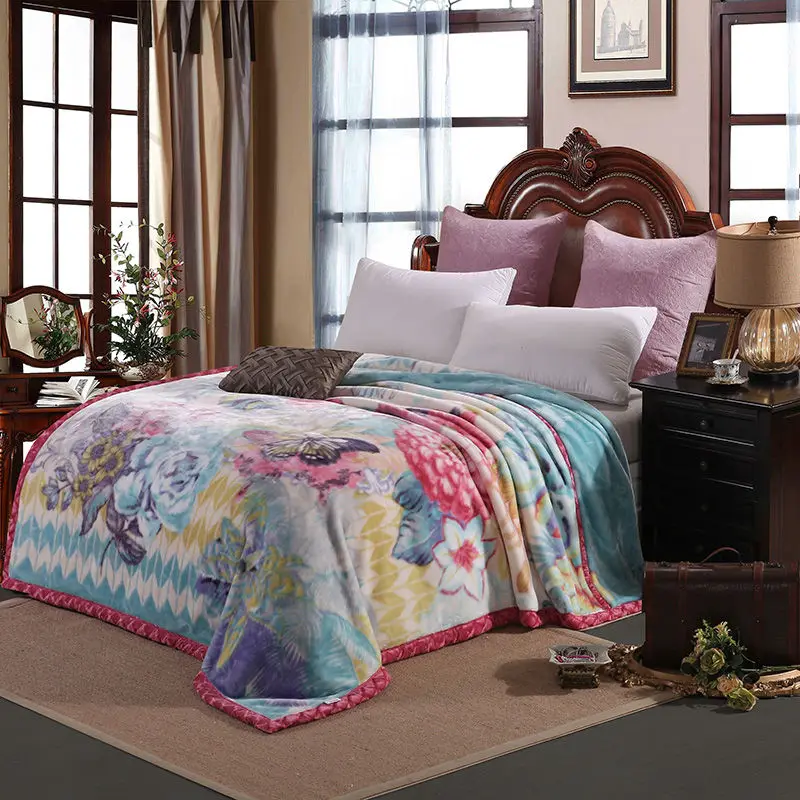 Благородное модное зимнее теплое одеяло постельное белье супер мягкое raschel