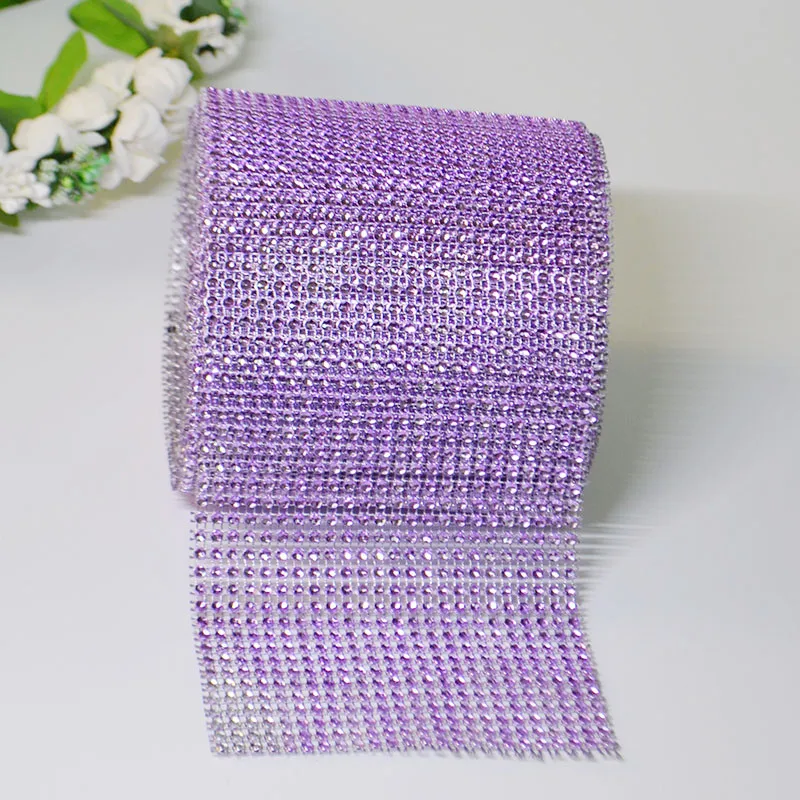 24rows10yards Алмазная сетка горный хрусталь цепочка свадебное украшение блестящая