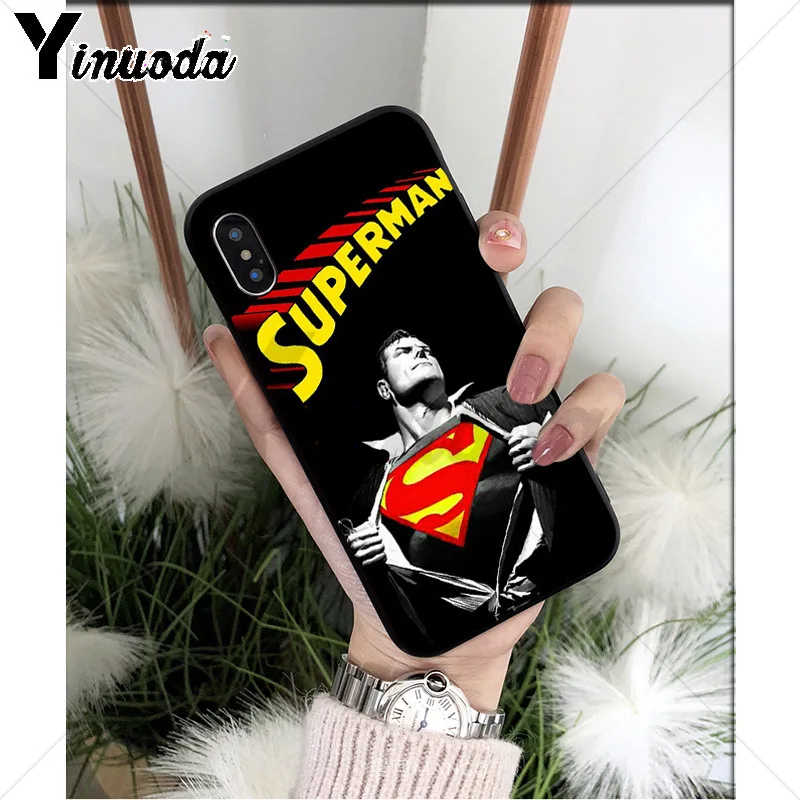 A11 Yinuoda DC hero Супермен Силиконовый мягкий ТПУ Черный чехол для телефона для iPhone X XS MAX 6 6s 7 7plus 8 8Plus 5 5S SE XR - Цвет: A11