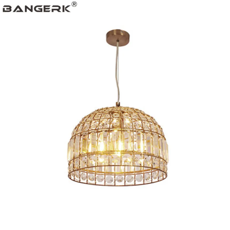 Современный подвесной светильник в скандинавском стиле с кристаллами железными