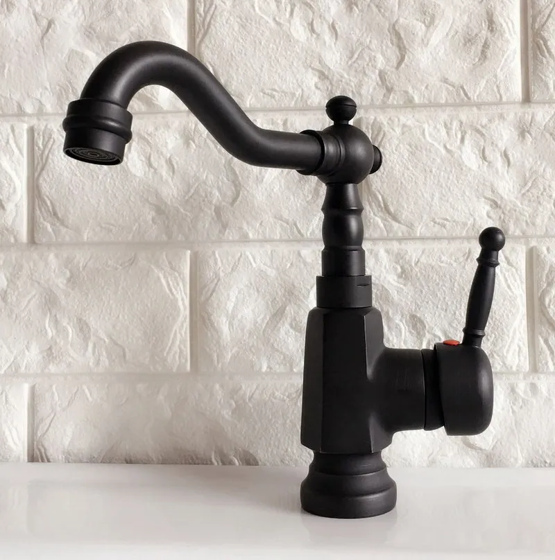 Кухонный мокрой бар кран для раковины ванной комнаты черный масло втирается в