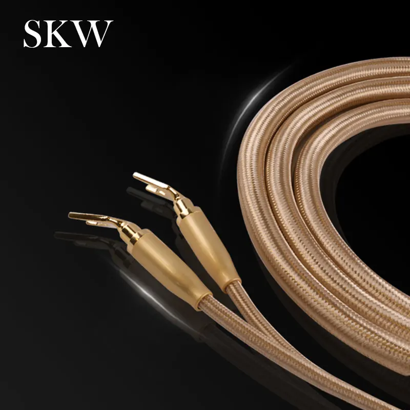 SKW HIFI аудио кабель 6N OCC Spade + банановый терминал аудиофил динамика домашний