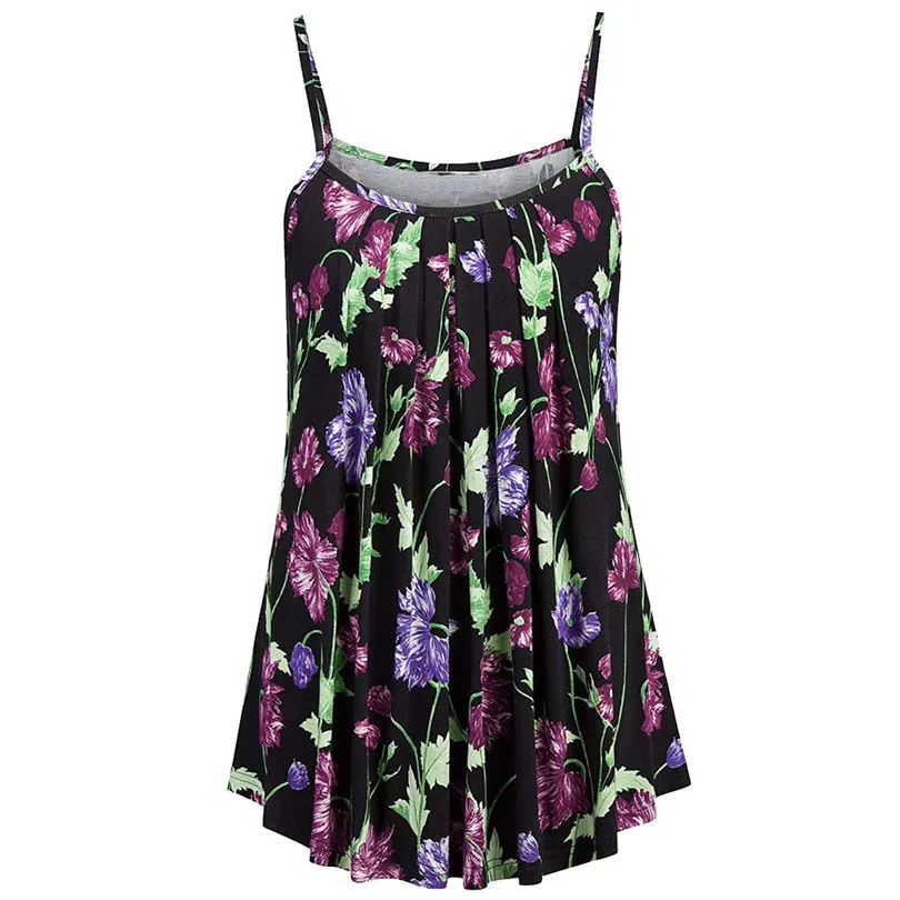 Женский топ без рукавов с принтом модная блузка топы на бретельках одежда