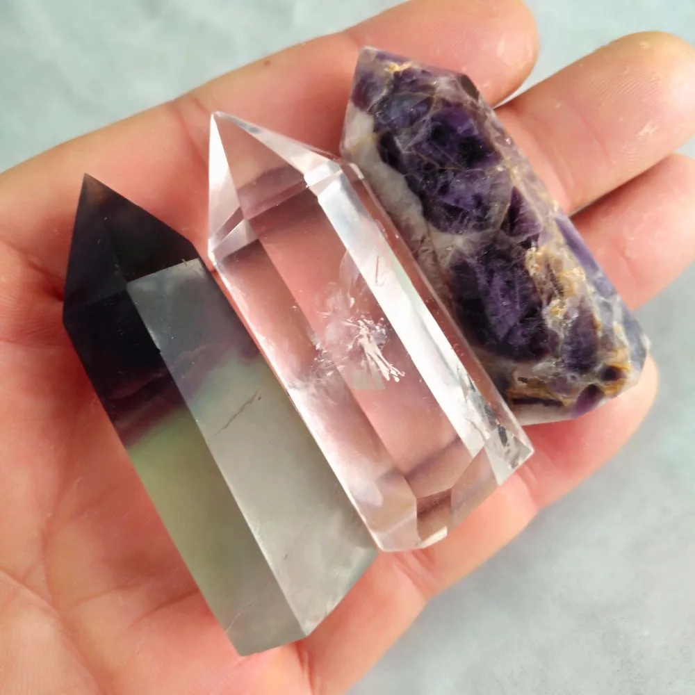 (6-5 см) натуральный аметист мечты + флюорит кварцевая Хрустальная палочка | Дом и