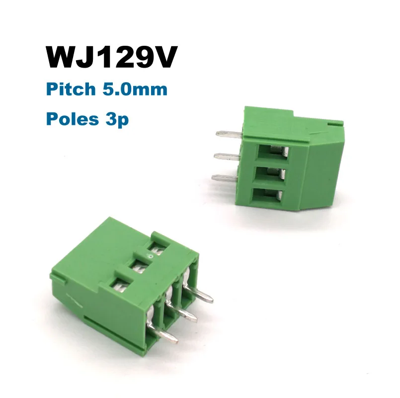 30/50 шт. шаг 5 0 мм Винт PCB Клеммная колодка коннектор прямой штырь 2P 3P WJ129V коннекторы