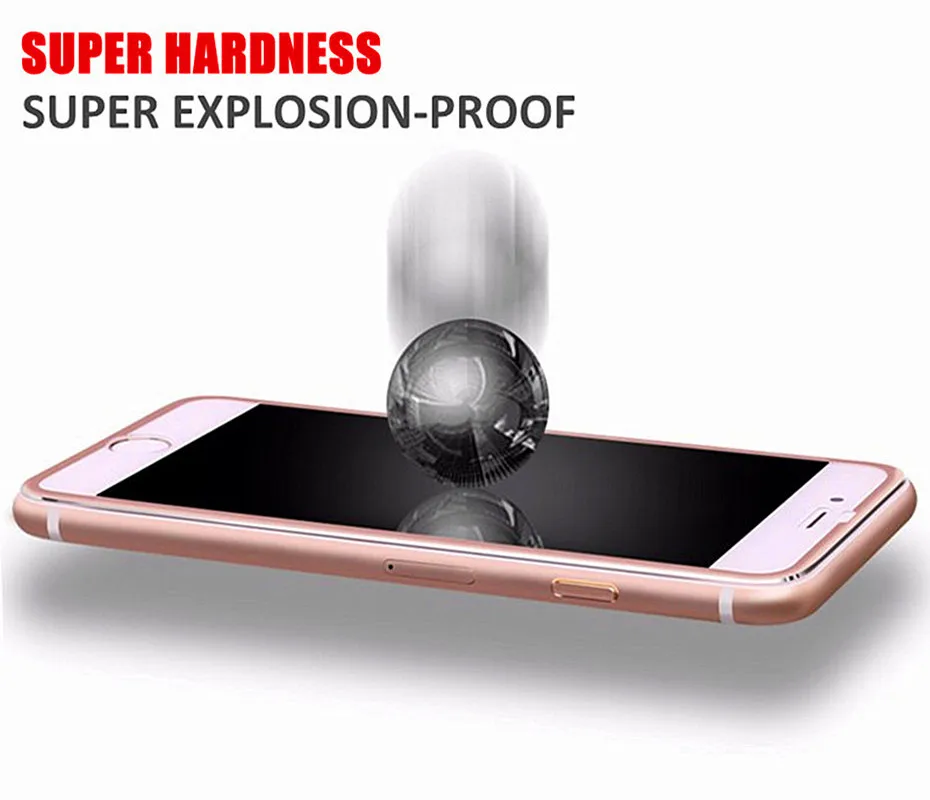 2 шт 3D полное покрытие Защитное стекло для iphone 6 6s 7 8 plus x Алюминиевый сплав защита