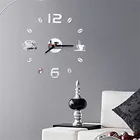Настенные часы с зеркальным эффектом, 3D акриловое зеркало, наклейки на стену часы, для дома и гостиной, кварцевые часы, настенные художественные настенные наклейки 19MAR4