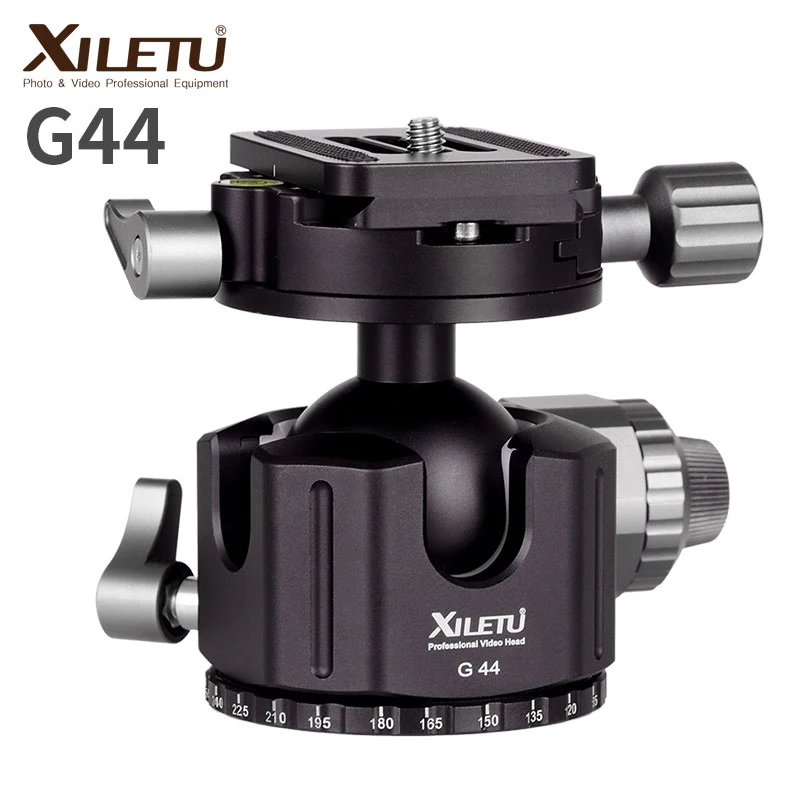 

XILETU G-44 TOP Panorama 360 Degree Camera Tripod Ball Head 44MM Aluminum Alloy Ballhead with Quick Release Plate for ARCA-SWISS